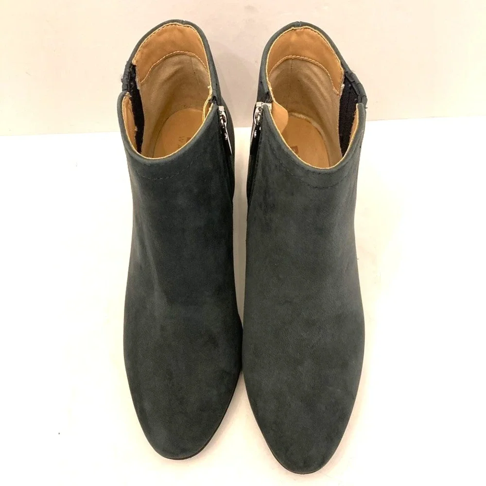 Blondo Women 5.5 Valli 2.0 Ankle Boots Blue Suede‎ Leather Block Heel Waterproof